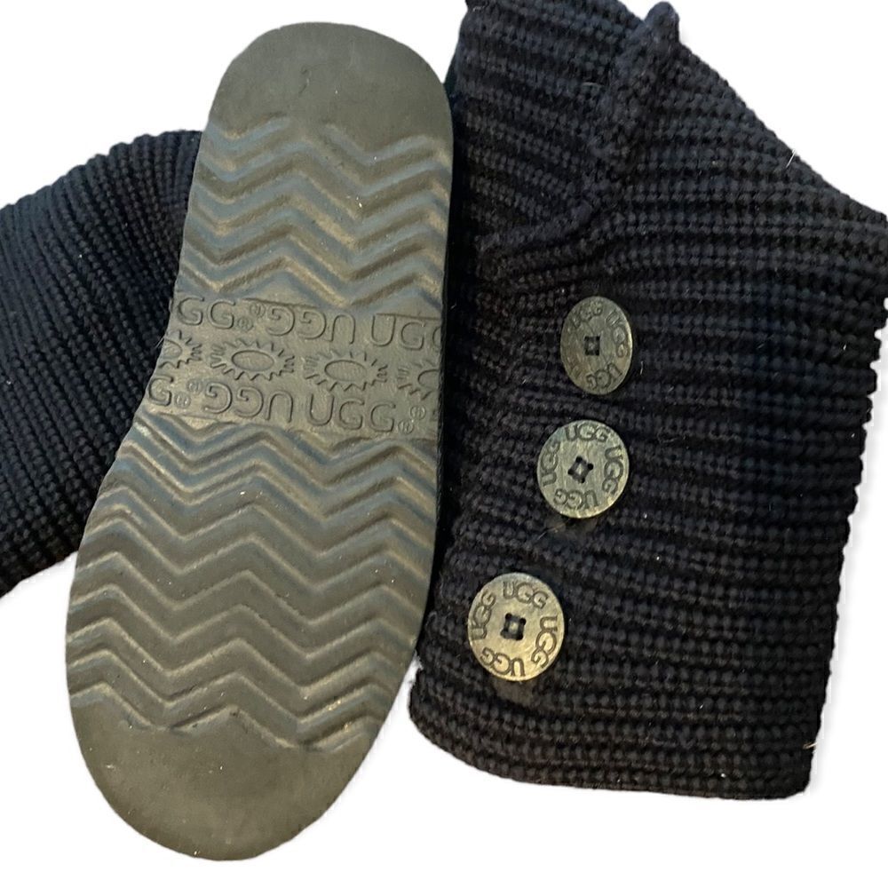 UGG® Classic Cardy Knit Boots in Black - Picture 3 of 4